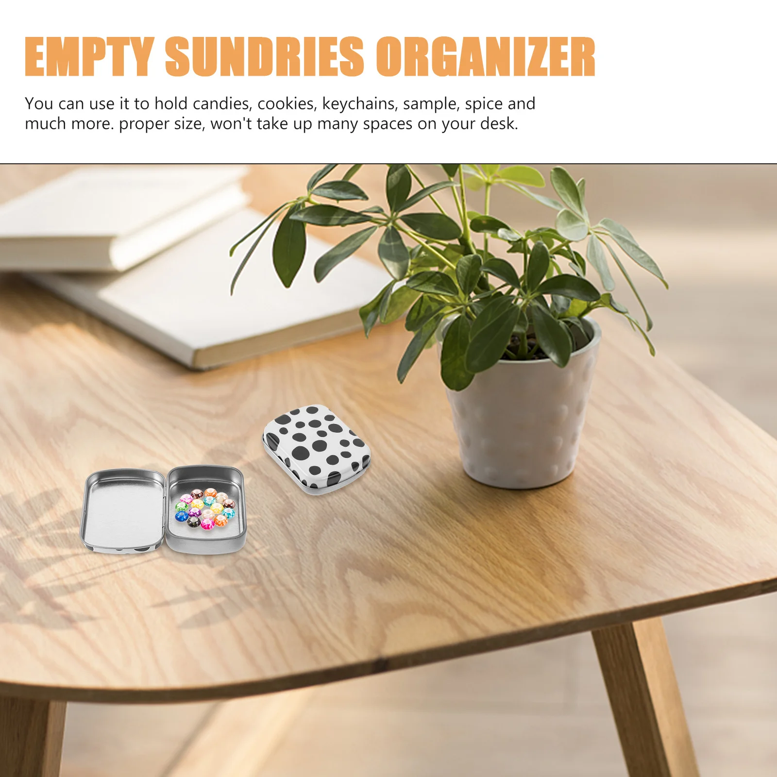 

6Pcs Small Tin Box Iron Storage Organizer Candy Case Rectangular Sample Box Portable Storage Container