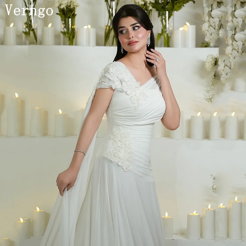 

Verngo Appliques Elegant Mermaid Wedding Dress Off The Shoulder Bridal Gown Women Romantic Prom Bride Dress Customized