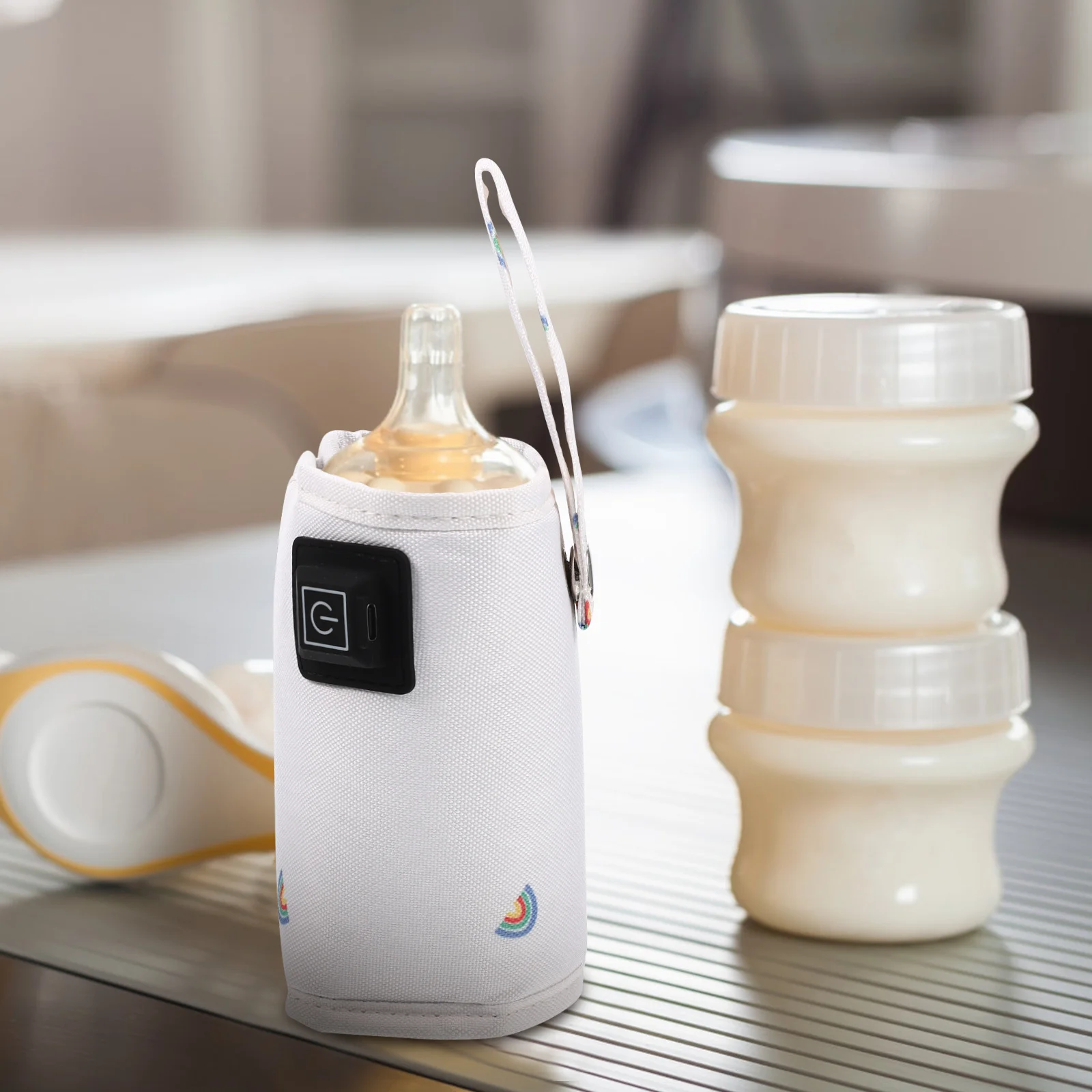 

USB-подогреваемый чехол для детской бутылочки, портативный, для путешествий, теплая пленка, держатель для молока, нагреватель, универсальный размер, нескользящий дизайн