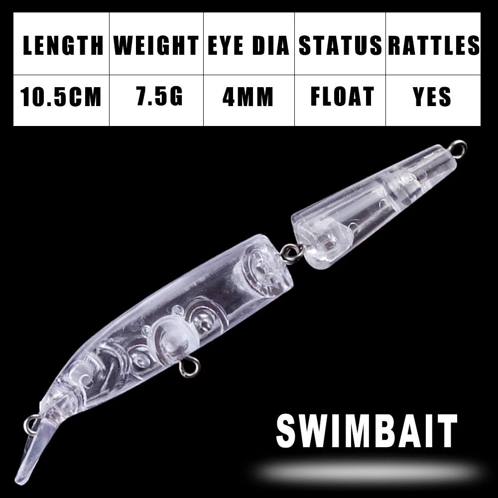 Dr.Holife Swimbait articulado en blanco para pesca DIY – 10,5 cm - imagen 2