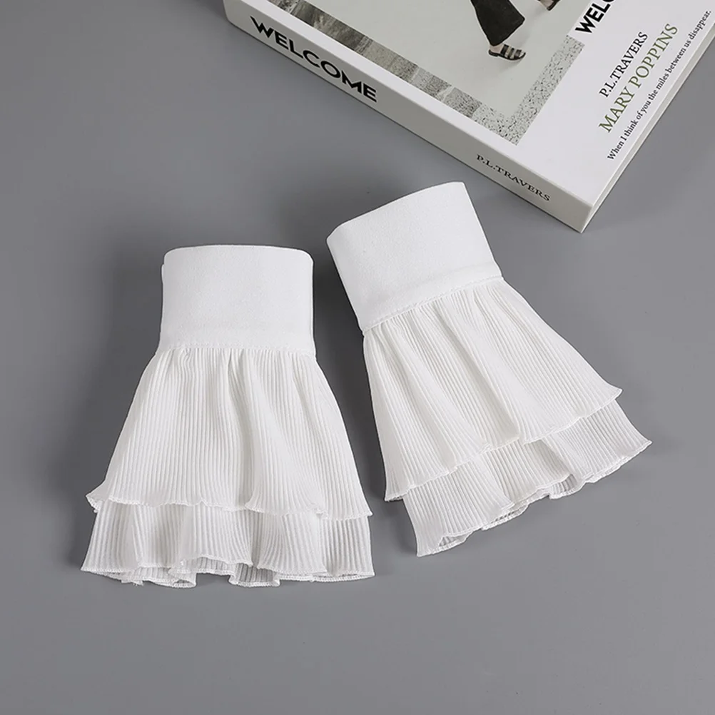 

1 Pair Wrist Chiffon Fake For Women Detachable Costume Decorative Cuffs Shirt Wrist Cuffs Clothing Accessories