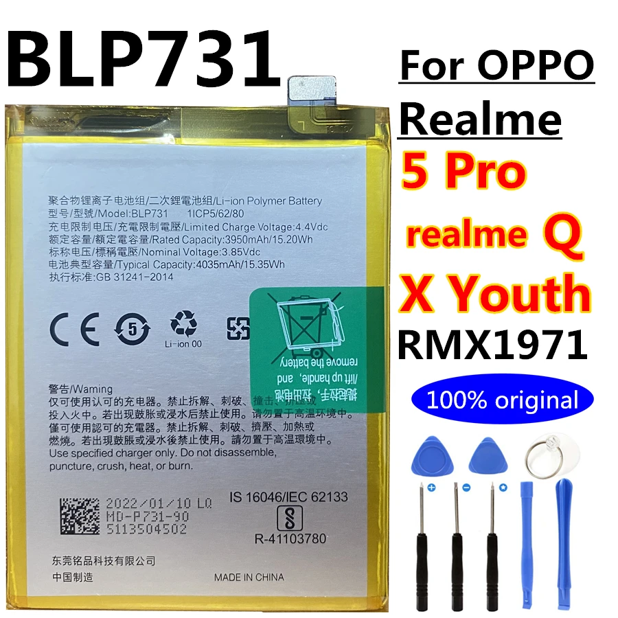 Original Battery for OPPO Realme 3 3i 5 5i 7i C2s C3 C3i C11 C15 6i 6 6s X X2 XT X3 X7 7 Pro A7 A7X F3 F5 F9 AX7 A5 A73 A53 2020