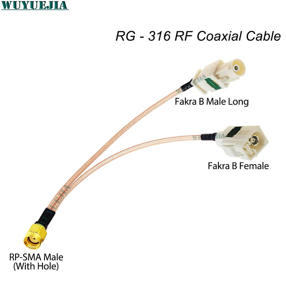 Cable de extensión de antena enrutador WIFI, puente 1 a 2 RG316 RP-SMA macho a doble Fakra B macho/hembra, conector de Cable coaxial RF de 50ohm