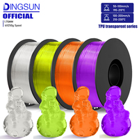 TPU 3D Printer Filament 1.75mm, High Speed 95A Transparent TPU Filament, 250g/500g/1KG, Dimensional Accuracy +/- 0.03mm