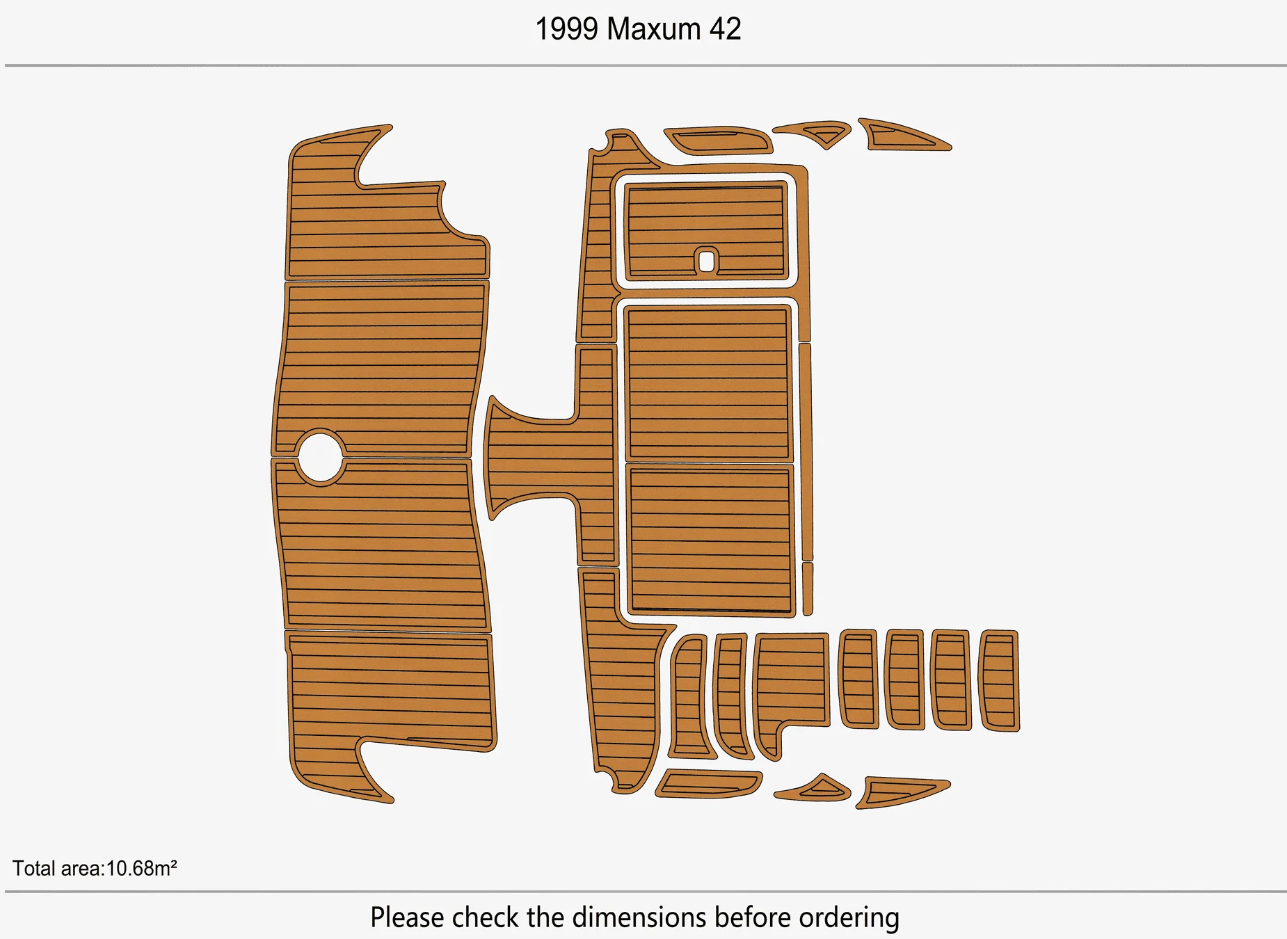 Non-Slip EVA Faux Teak Marine Mat Self-Adhesive 6mm Yacht Cockpit Pad for 1999 Maxum 42 Boat Decking Easy Install