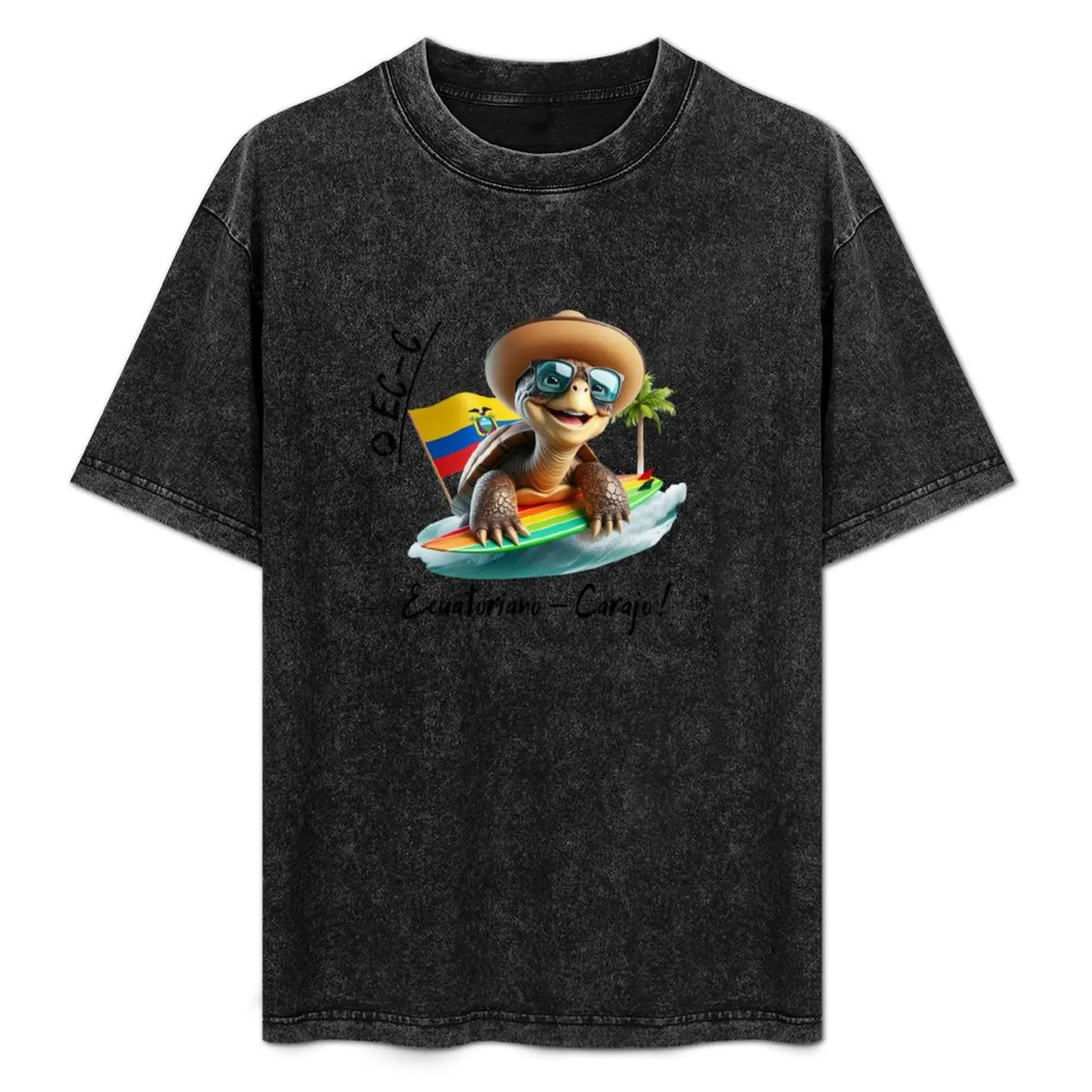 

Tortuga galapagos de ecuador with haciendo surf glasses T-Shirt graphics quick drying cotton t shirt men