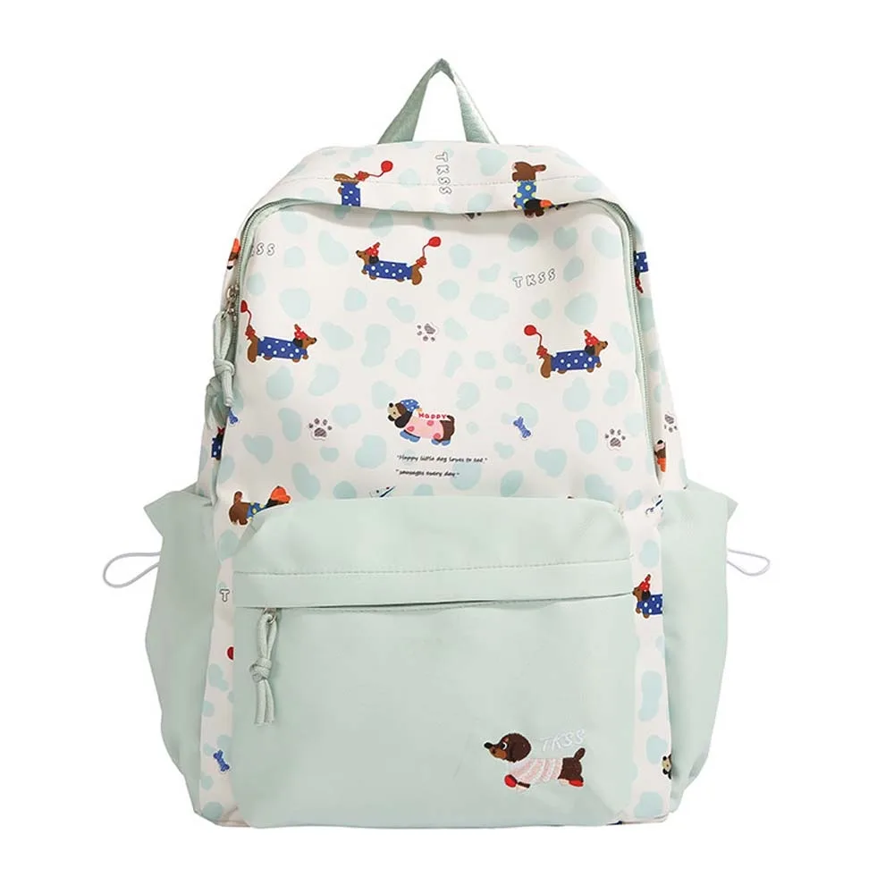 

Daypack Nylon Dachshund Backpack Casual Durable Students School Bag Scratch Prevention Fixed Webbing Large Capacity Backpack