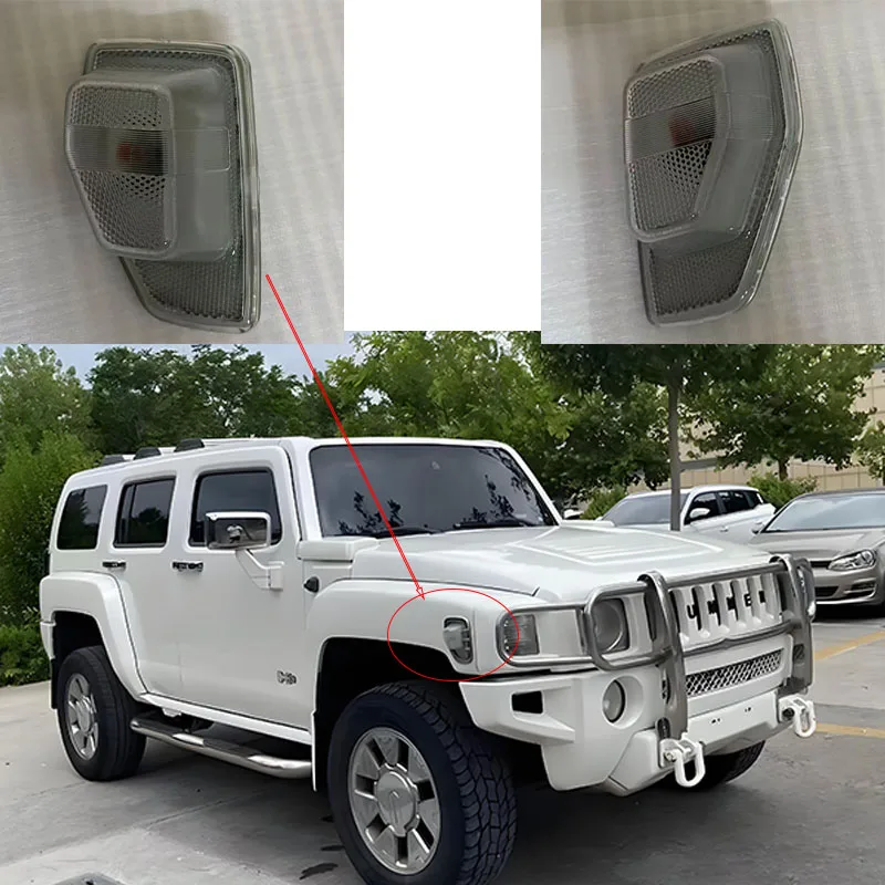 

Fit For Hummer H3 H3T Front Side Marker Lamp Fender Turn Signal Lights 25791936; 25791937