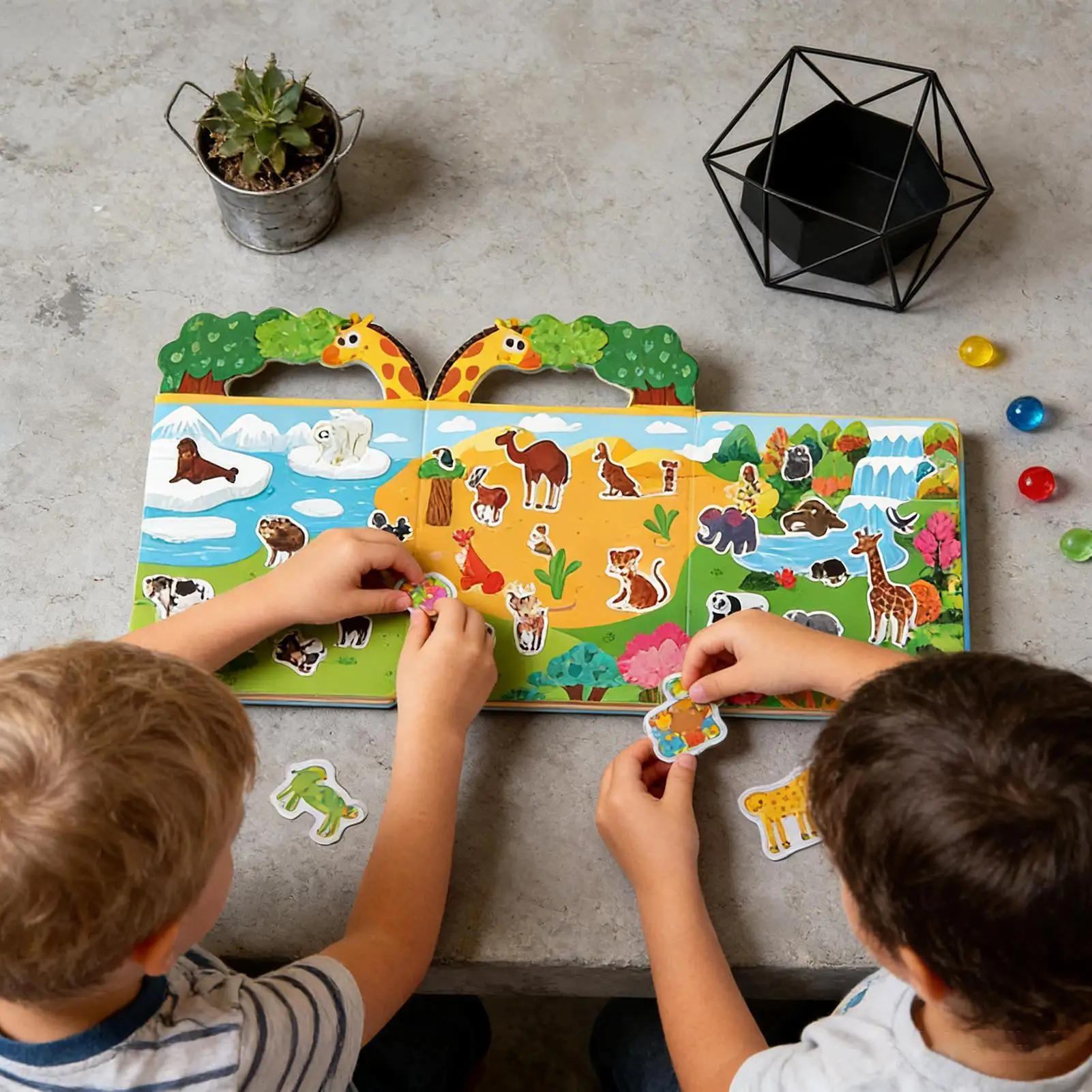 Reusable Sticker Book Quiet Cartoon Sticky Toys Sticker Activity Book For 0-3 Years Old Boys Girls Youth Home Travel School