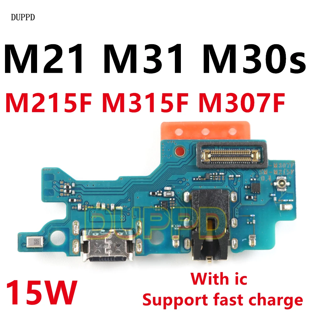USB Charge Port Jack Dock Connector Charging Board Mic Flex Cable For Samsung Galaxy M21 M215F M31 M315F M30s M307F 15W