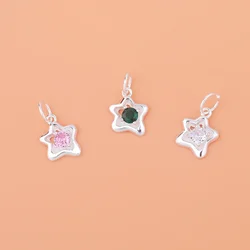 925 sterling silver micro-inlaid five-pointed star pendant handmade DIY bracelet necklace light luxury jewelry accessories