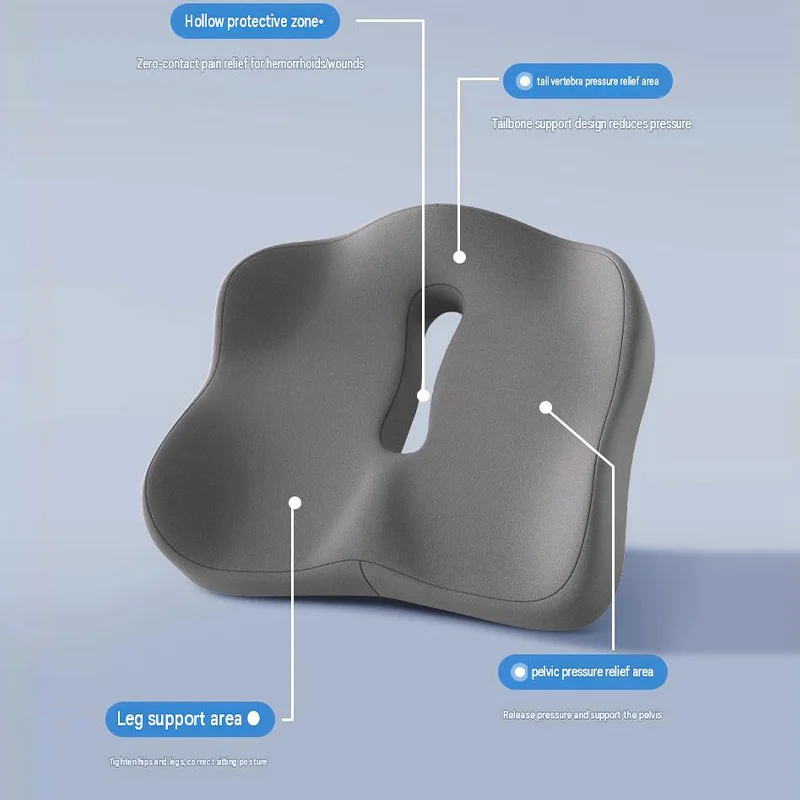 Ergonomic Memory Foam Seat Cushion Tailbone Relief Chair Pad Breathable Non‑Slip All‑season Universal Seat Pillow For Office