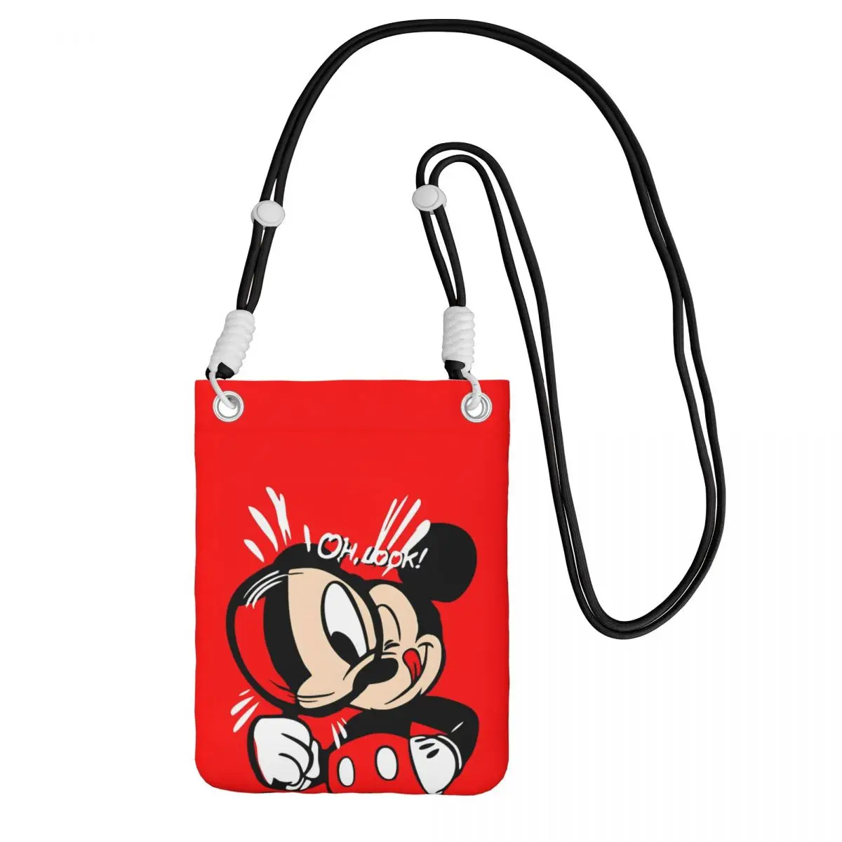 

Custom Mickey Mouse Smart Phone Wallet With Strap Cartoon Character Crossbody Bag Men Women Travel Hiking Mobile Phone Bag