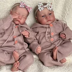 43cm Levi Lifelike Reborn Baby Doll Handmade 3D Painted Skin Full Body Silicone Vinyl Boy Girl Soft Cloth Body Christmas Gift