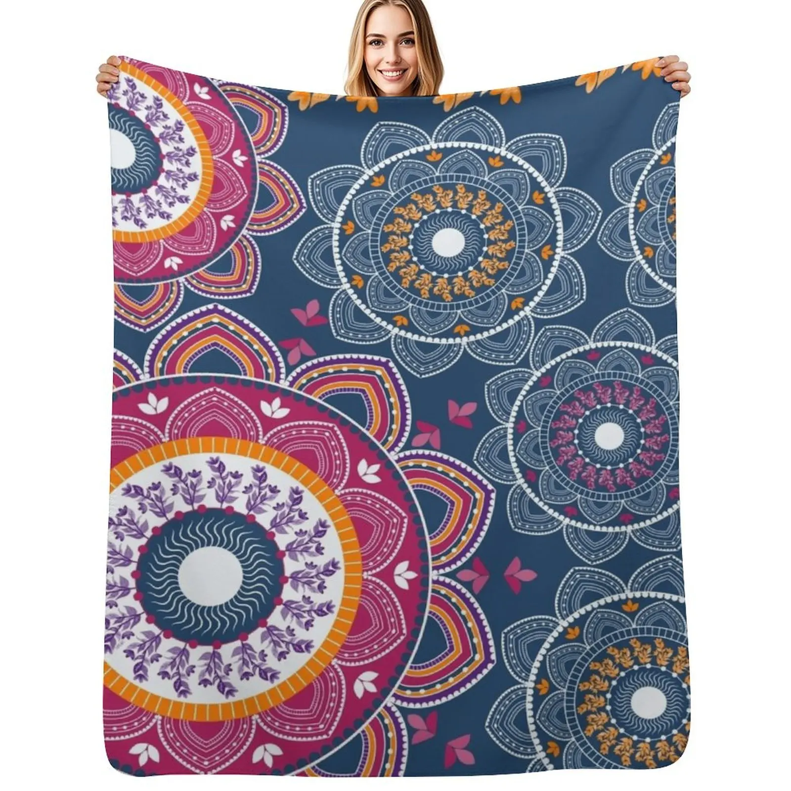 

Joyful Mandala Throw Blanket Bed Fashionable Nap cosplay anime Blanket