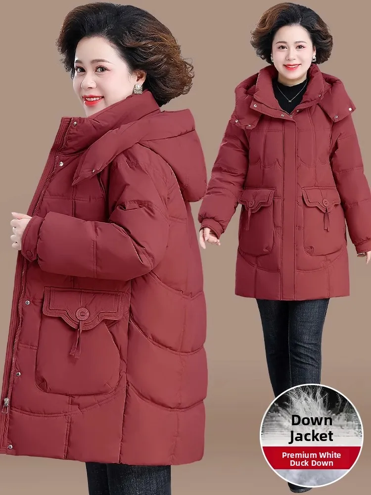 

ort Mom's down Jaet 2023 New Winter Outerwear for 40-50 Year Old Women Sli Autumn Winter Cotton Coat Korean Sle