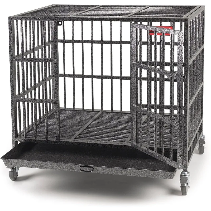 Cage -Floor Grate With Tray and reinforced 0.5-inch diameter steel tubes and 20-gauge steel, LARGE