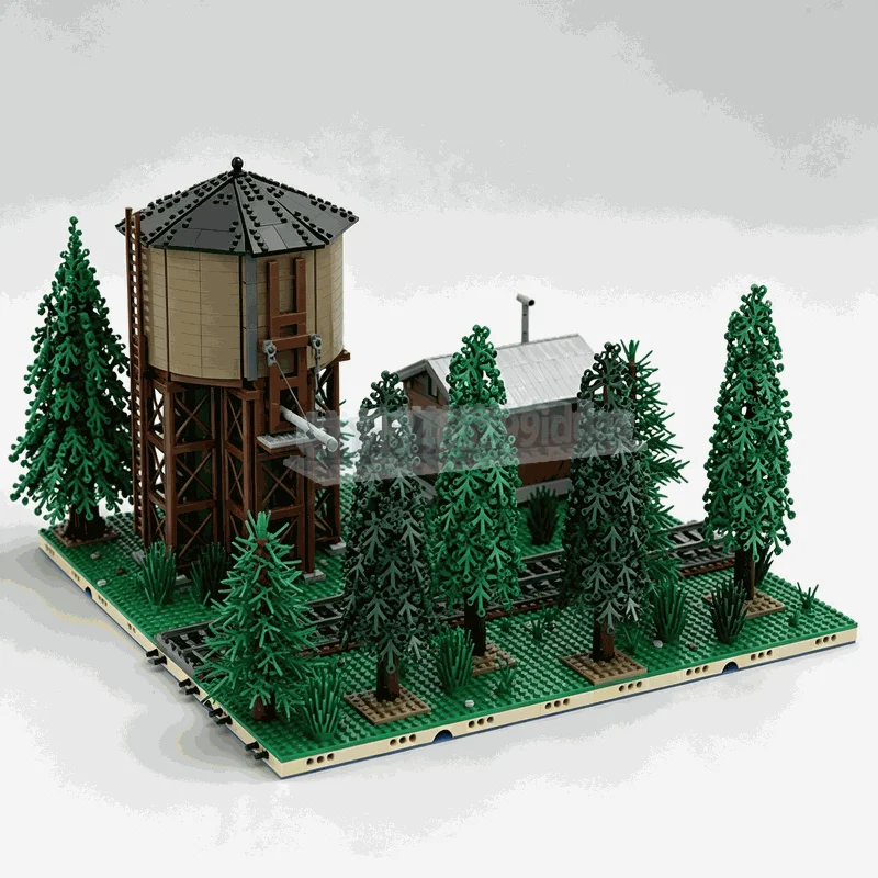 3873PCS Water Tower MOC Landscape Architecture Building Blocks DIY Creative Forest Scene Model Educational Toy Collection Gift