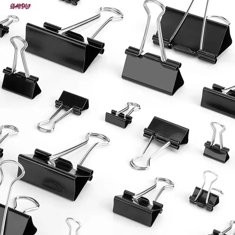 60 stks/set Bindmiddel Clips Zwart Foldback Clips 15mm Office Clip Paperclips voor Home School Office Opslag kantoor accessoires