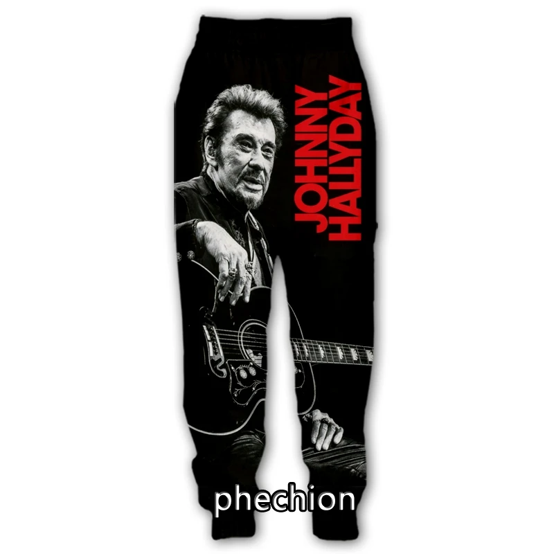 

phechion New Men/Women Johnny Hallyday 3D Printed Casual Pants Fashion Streetwear Men Loose Sporting Long Trousers F181