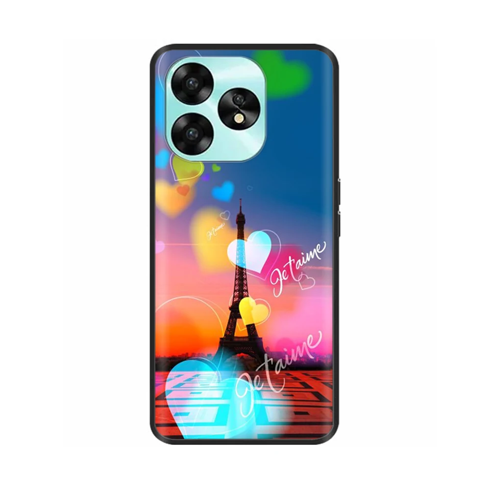 Casing ponsel UMIDIGI A15 A15C, pelindung ponsel tahan guncangan silikon hitam lembut mewah untuk UMIDIGI A15C Funda UMIDIGIA15