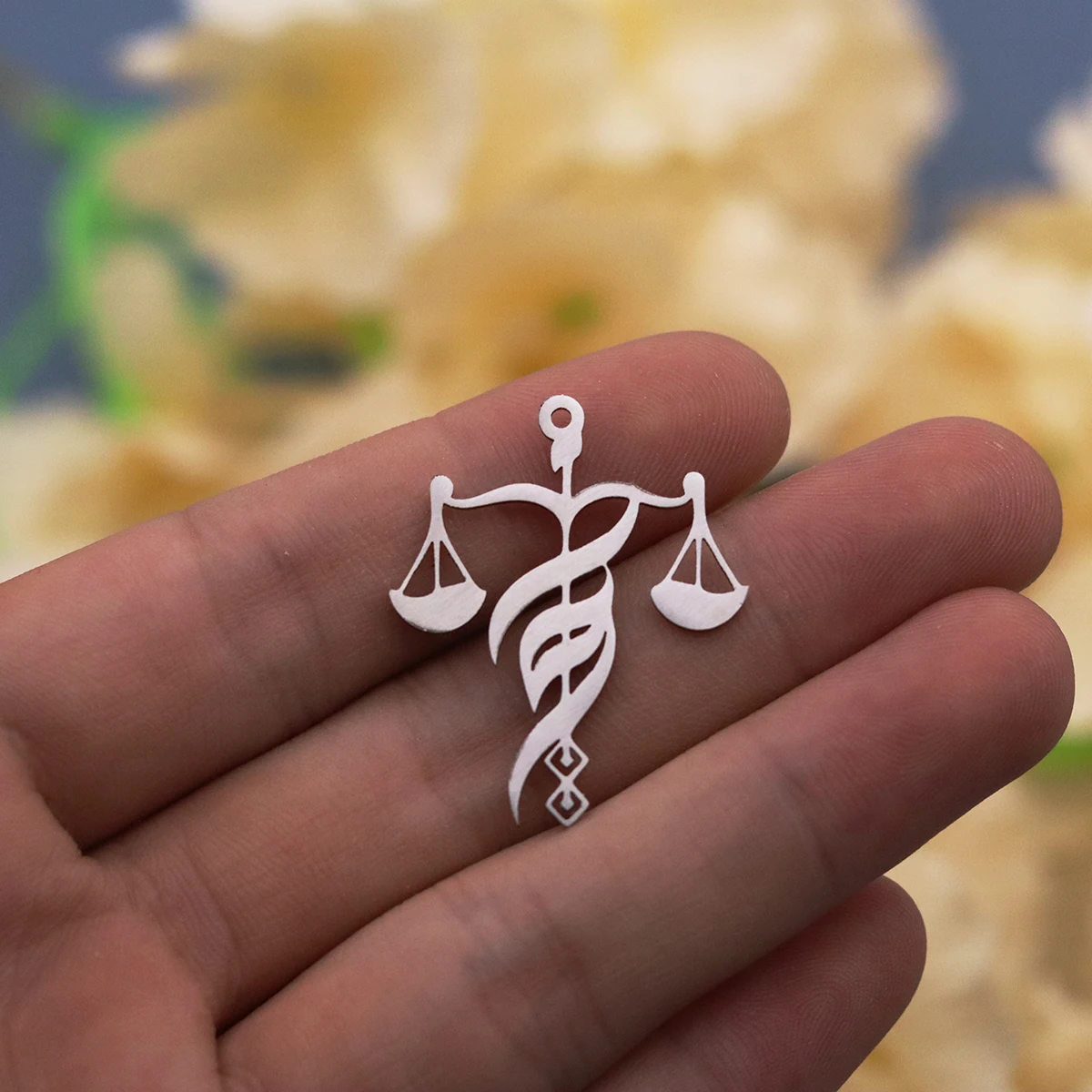 3pcs Stainless Steel Libra Scale Charms Hollow Zodiac Balance Pendant for DIY Jewelry Making Earrings Necklace Supplies