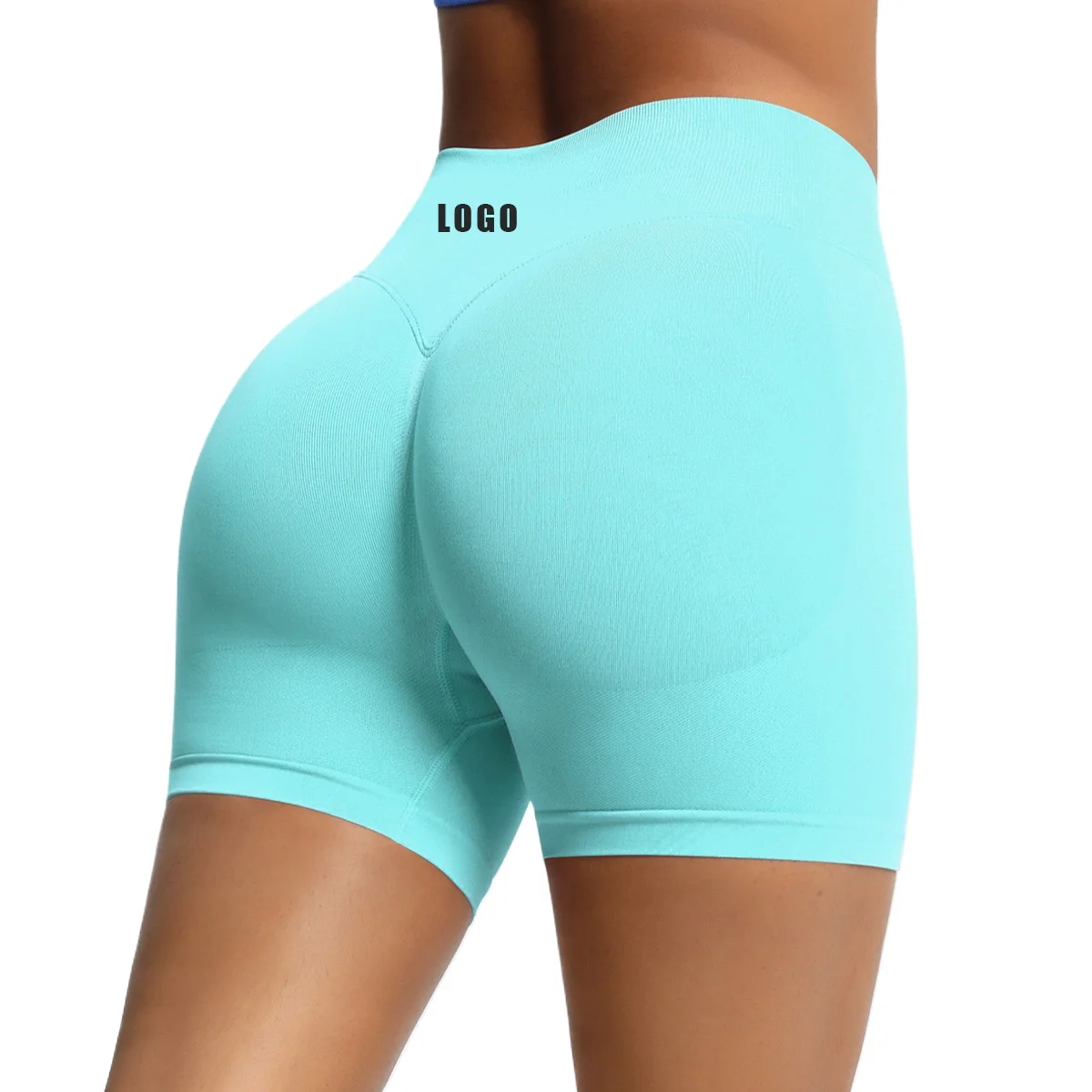 Custom LOGO women's  28-color XS-2XL seamless fitness yoga shorts high waist hip lift sports tight quick-drying shorts