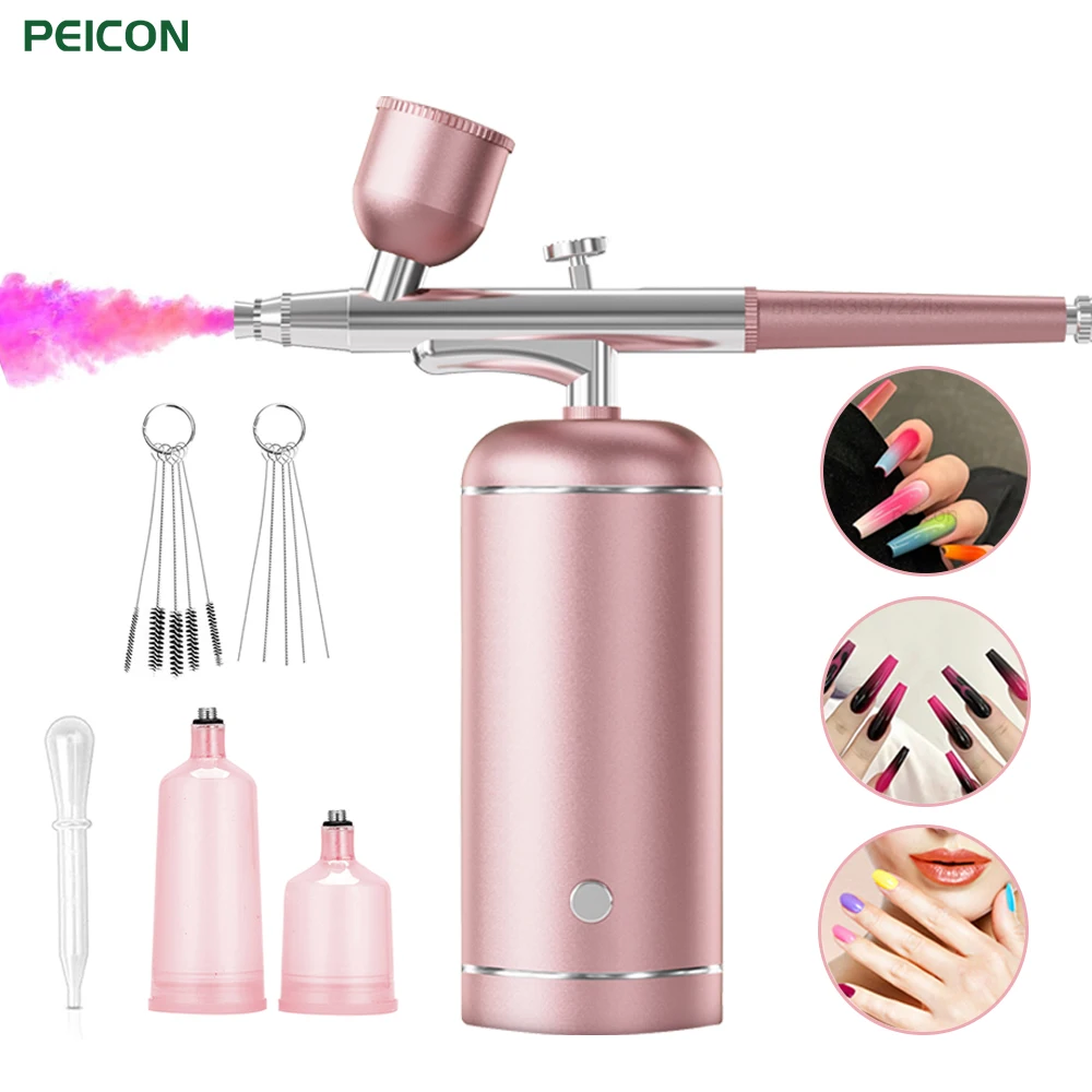 

Набор аэрографа с компрессором Портативный аэрограф высокого давления Набор для рисования ногтей для дизайна ногтей Пистолет-распылитель для рисования тортов