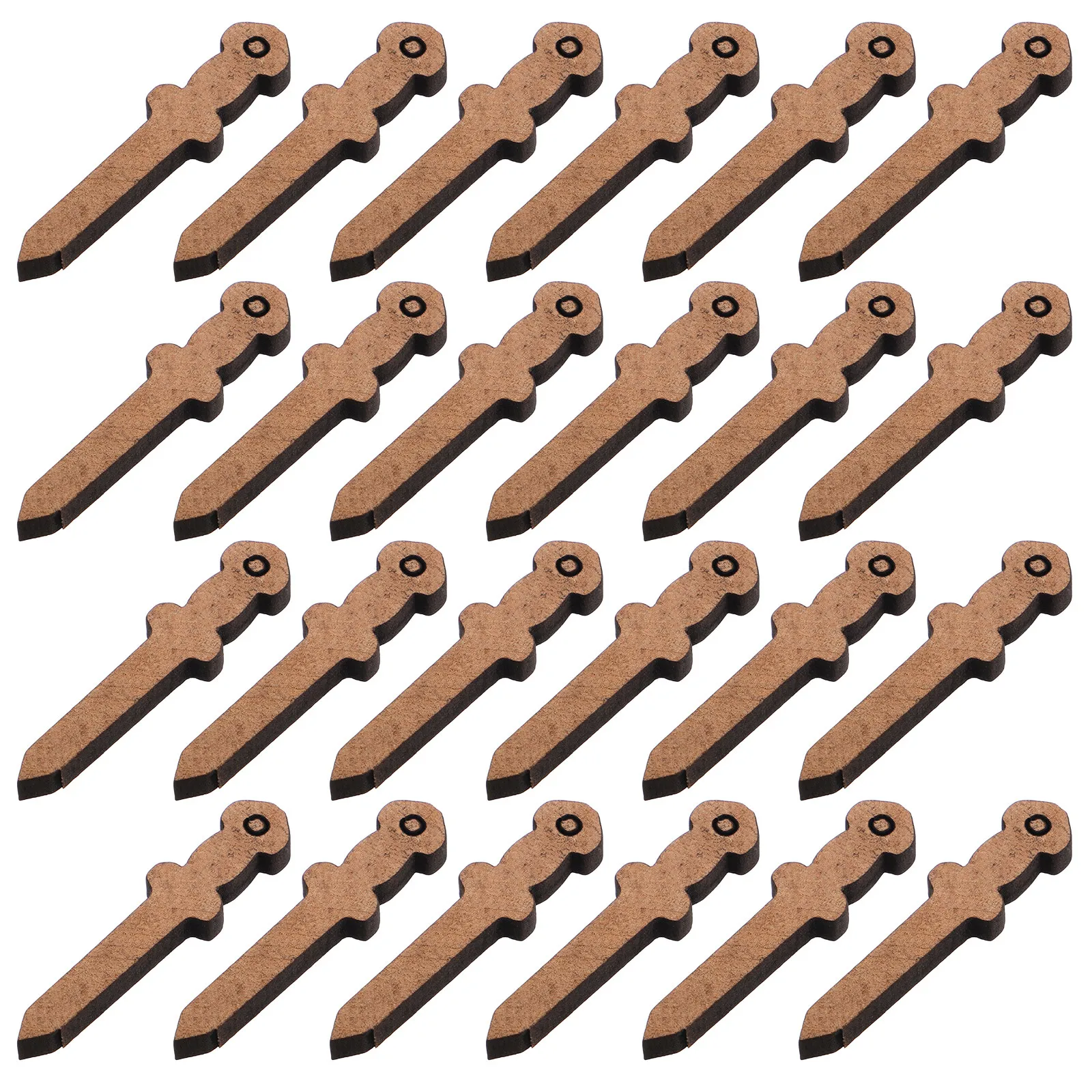 

50Pcs Intricate Peach Wood Pendants DIY Accessories Unique Wooden Sword Keychains Bag Charms Creative Craft Charms Hanging