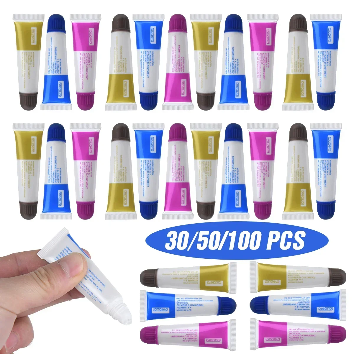 100/50/30pcs Tattoo Aftercare Cream Vitamin A&D Ointment Skin Faster Healing Treament Repairing Cream for Tattoo Eyebrow