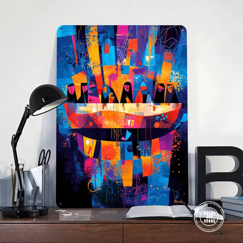 The Last Supper Reinterpreted Metal Poster Customized Wall Art Retro Vintage Metal Signs for Man Cave Home Decor Room Decoration