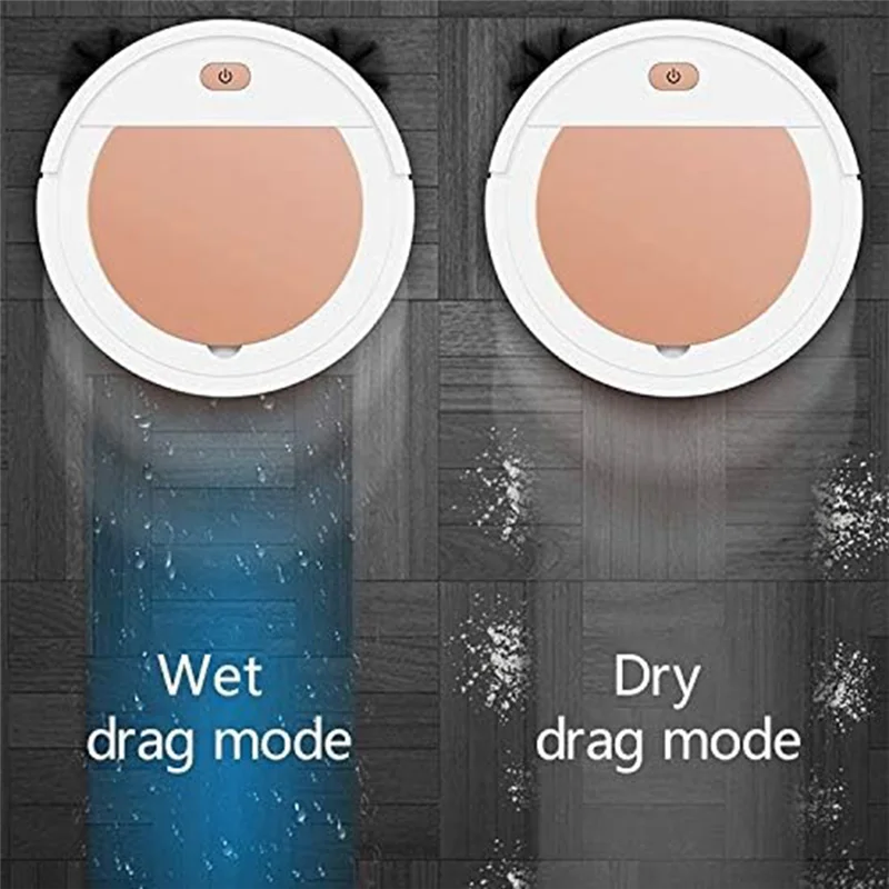 1 Buah Robot Vacuum Cleaner GNHT SDJ-168 Pembersih Otomatis Pengisian Daya USB untuk Rumah Tangga Robot Penyapu Vacuum Cleaner Putih-A70Z