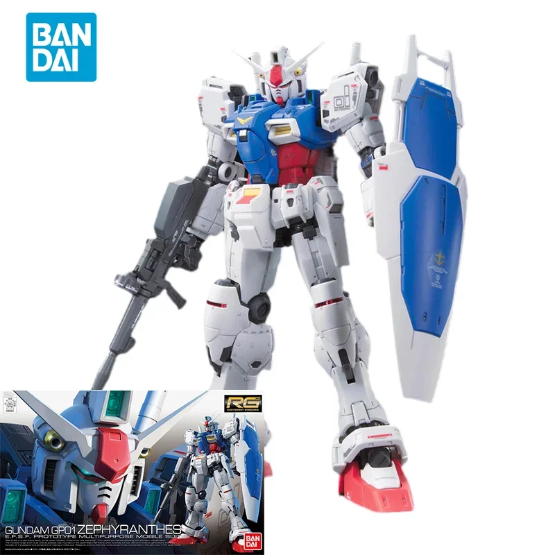 

Bandai Original GUNDAM Anime Model RG 1/144 GUNDAM GP01 ZEPHYRANTHES Action Figure Assembly Model Toys Gifts for Children