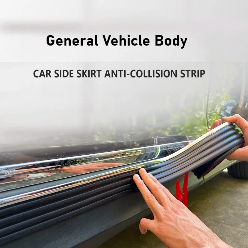 

Универсальная автомобильная боковая юбка, полоса для предотвращения столкновений, устойчивые к царапинам автомобильные аксессуары, самоклеящиеся наклейки на порог автомобиля на бампер