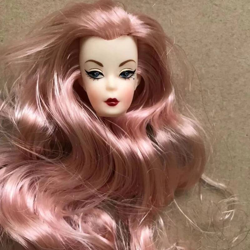 1 Pieces Head with Long Curl Hair 1/6 Doll Parts Girl Collection Gift Figures DIY Doll Accessories