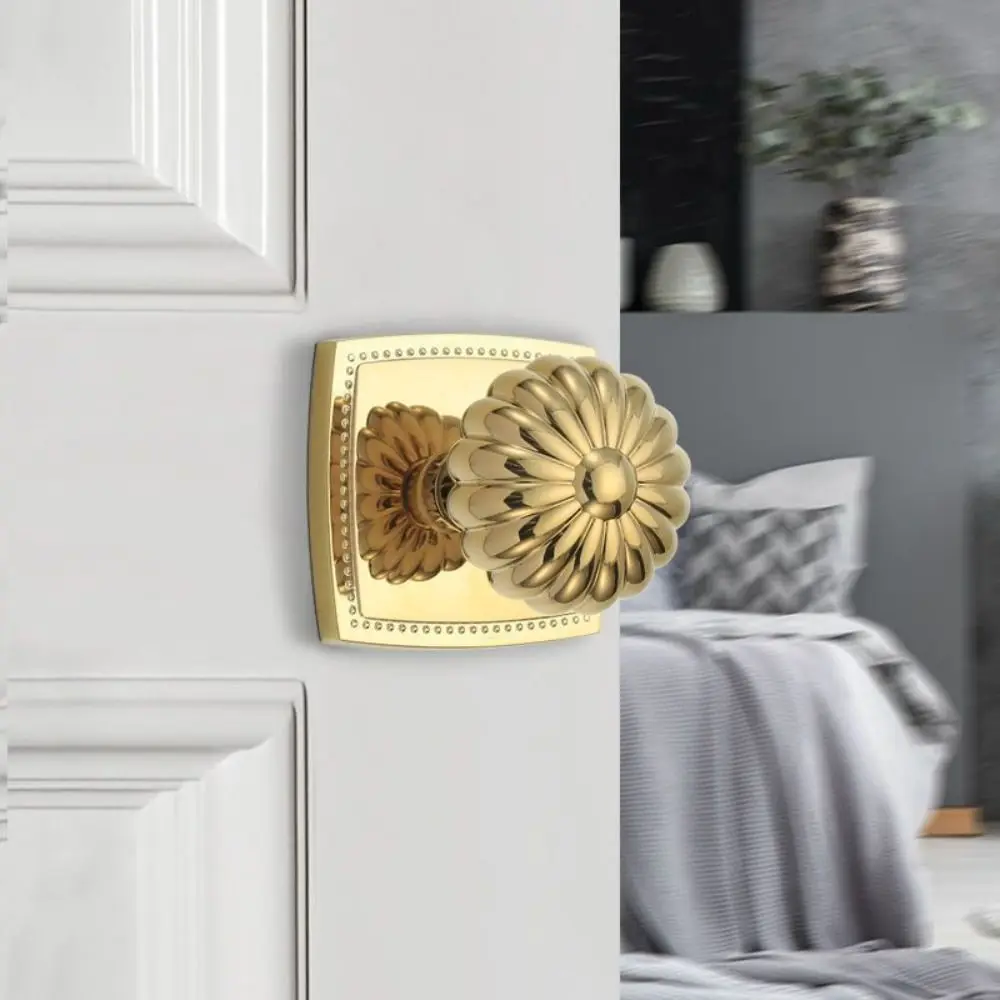 

Modern Zinc Alloy Invisible Door Lock Brass Single Tongue Double-sided Lock Magnetic Pumpkin Shape Pumpkin Silent Lock Bathroom