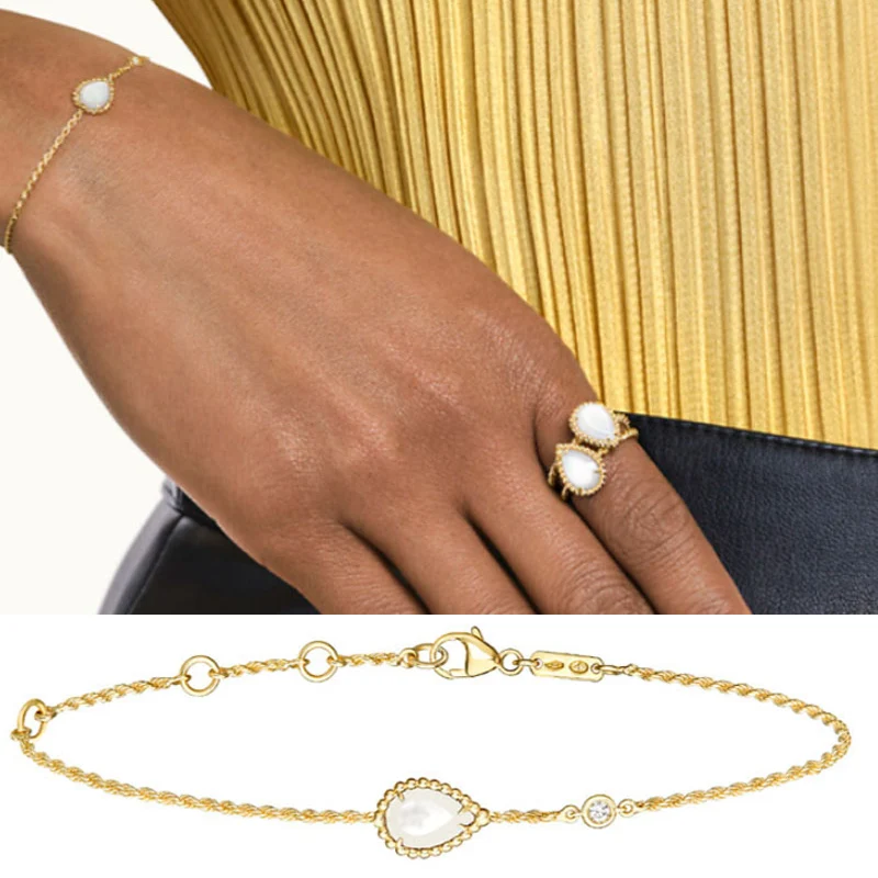 

2025 new B.zero1 series bracelet inlaid with white ceramic, fashionable and versatile, casual, simple and romantic