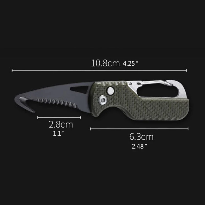 Outdoor Camping Portable Folding Knife Express Package Knife Gift Keychain Serrated Hook Knife Carry-on Survival Tool Box