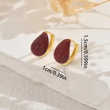 6 最佳銷售 酒紅色耳環 - №1