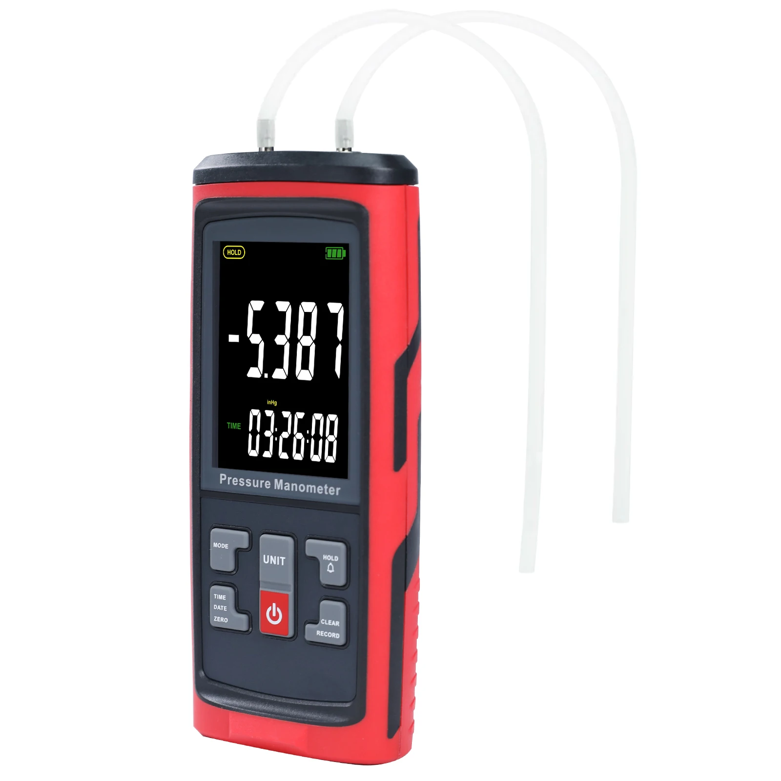 Digital Differential Pressure Gauge Manometer 13 Units Data Logging Function Large LCD 15 Data Storage