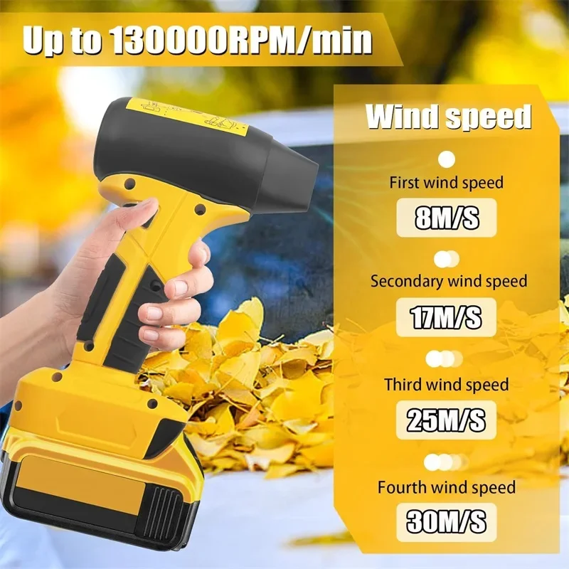 Mini Jet Blower Portable Violent Turbo Fan for Dewalt 18V 20V Battery Electric Air Duster 4-Speed Wireless High Speed Fan