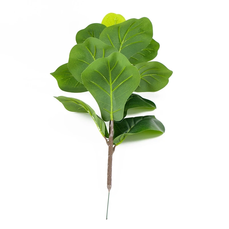 

8X Artificial Plants Fiddle Leaf Fig Faux Ficus Lyrata Tree Fake Green Bushes Greenery For Garden Porch Window Box Decor