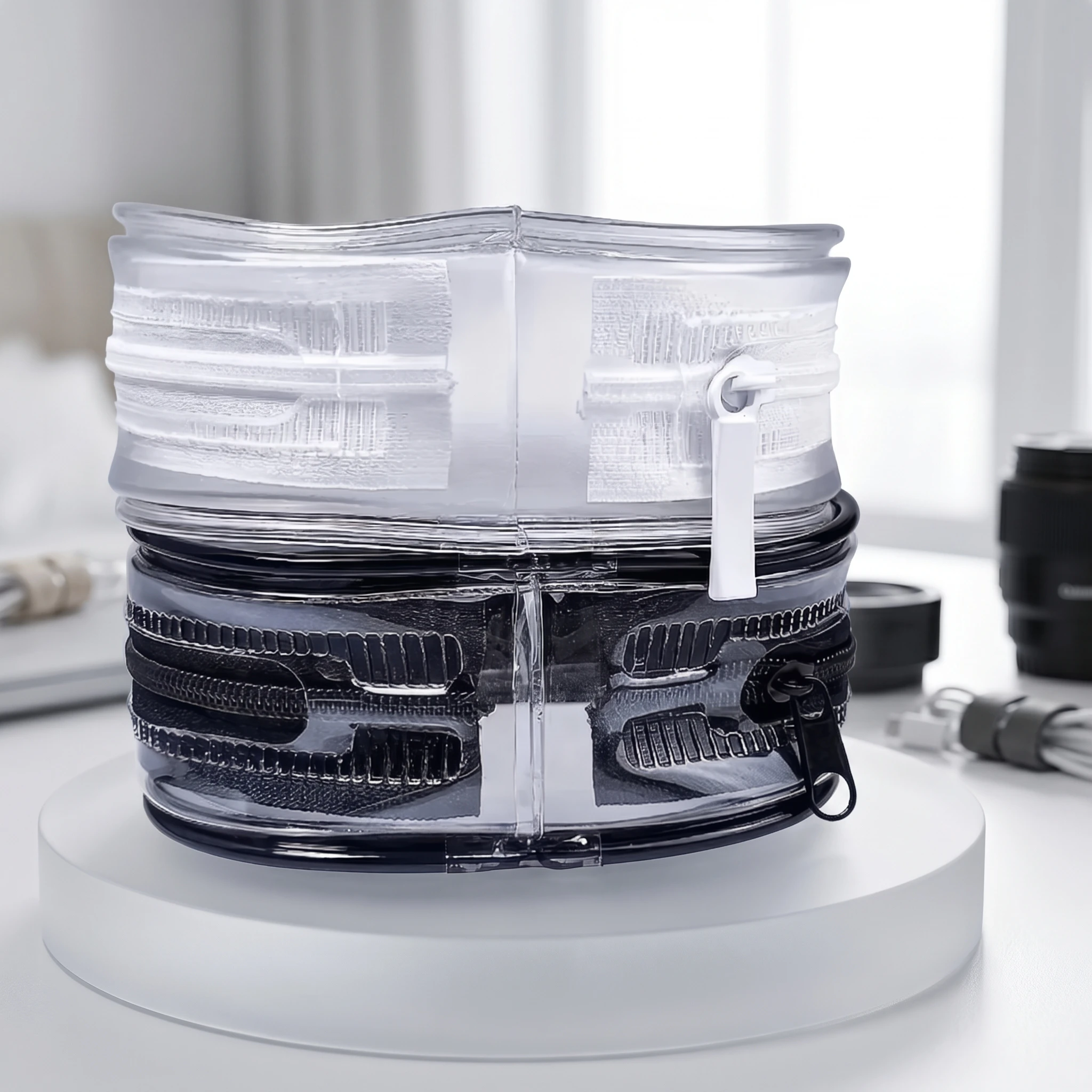 1/2PCS Portable Transparent Charger Storage Bag Saving Space Charger Storage Bag Suitable for Travel and Outings