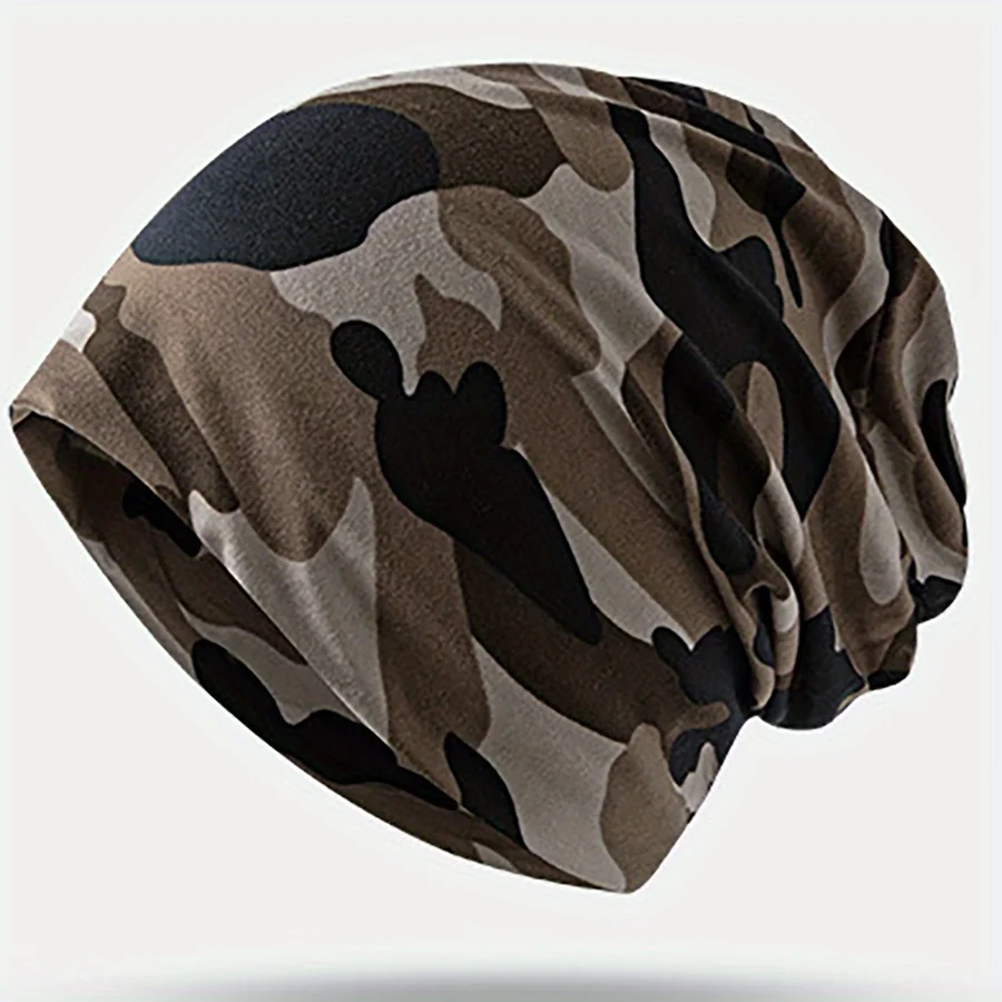 

Korean Style Twisted Snood Hat Digital Print Design Thermal Windproof for Unisex Autumn Winter Outdoor Daily Headwear