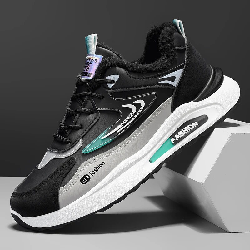 

Men's Winter Sneakers Outdoor Fleece-Lined Cold-Proof Casual Shoes Stylish Comfortable Versatile Cotton Shoes Zapatillas Hombre