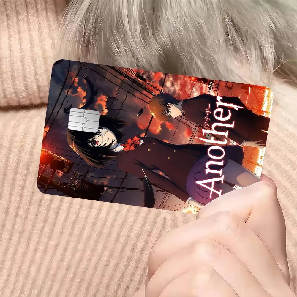 Anime A-Another Cartoon Credit Card Skin Stickers for Bank Card Bus Metro Card Sticker Waterproof Women Gift