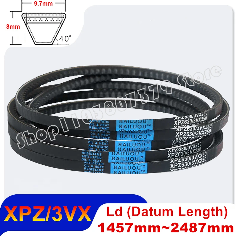 Conveyor Belts Type XPZ 3VX Raw Edge Cogged V Belt Drive Toothed Rubber Transport Strap 1457 1500 1575 1700 1850 1900 2000~2487