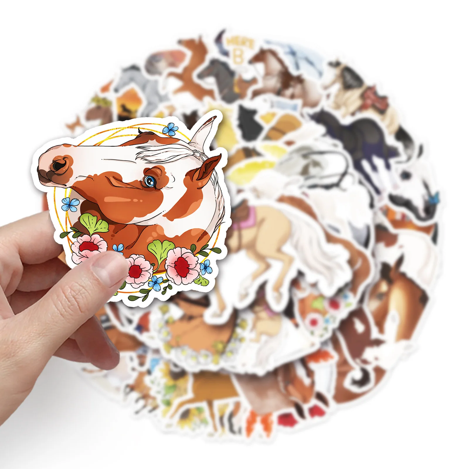 10/30/50PCS Cartoon Horse Graffiti Sticker DIY Decoration Suitcase Motorcycle Mobile Phone Kids Waterproof Sticker Wholesale