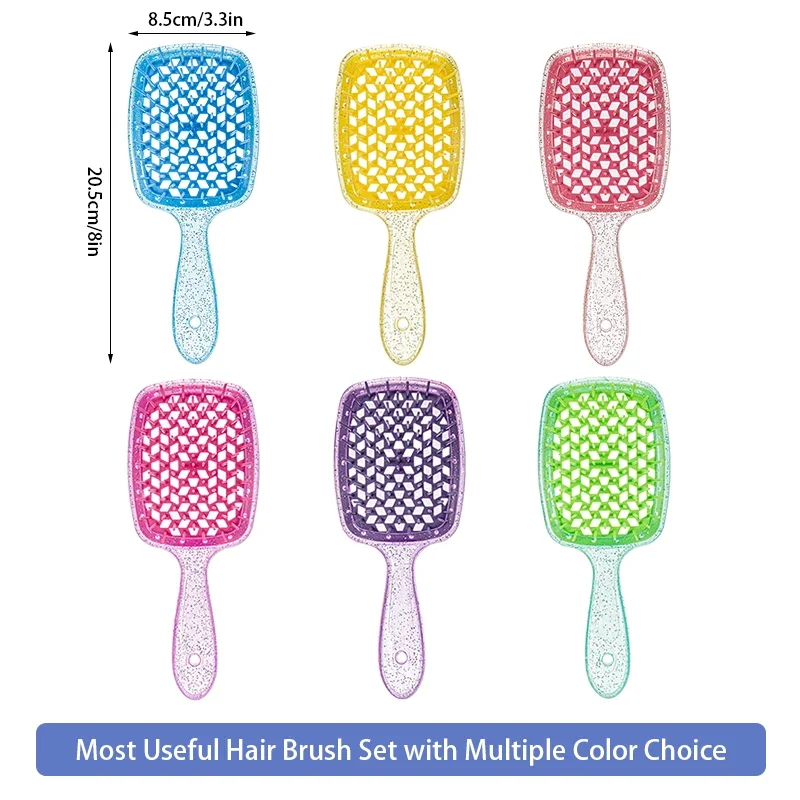 قطعة واحدة من مشط وسادة هوائية ذات أسنان واسعة ملونة من Bakhogold فرشاة شعر مضادة للكهرباء الساكنة مع تصميم مجوف لتدليك فروة الرأس #2