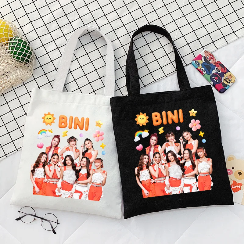 BINI Album Cherry On Top Photo Printed Tote Bag Fashion Large Capacity Canvas Shoulder Bag Aiah Colet Maloi Gwen Stacey Gift